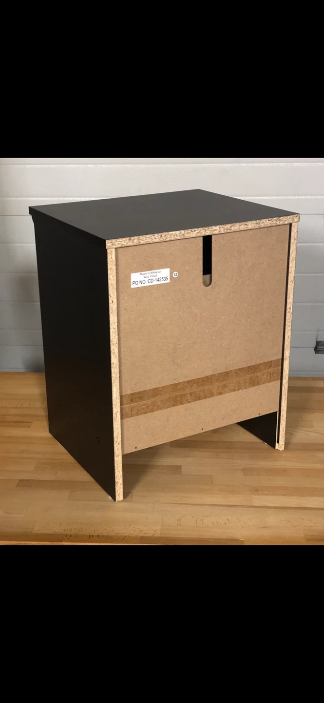 Dark Brown Nightstand with Drawer and Shelf - photo 3