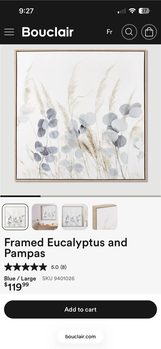 Bouclair Framed Eucalyptus and Pampas Wall Art - photo 5