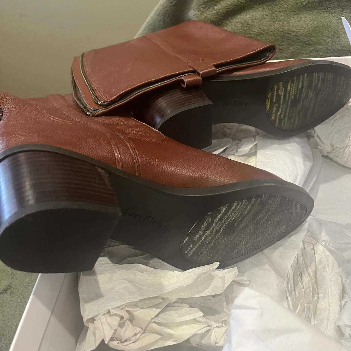 Calvin Klein Women's Brown Leather Ankle Boots - photo 5