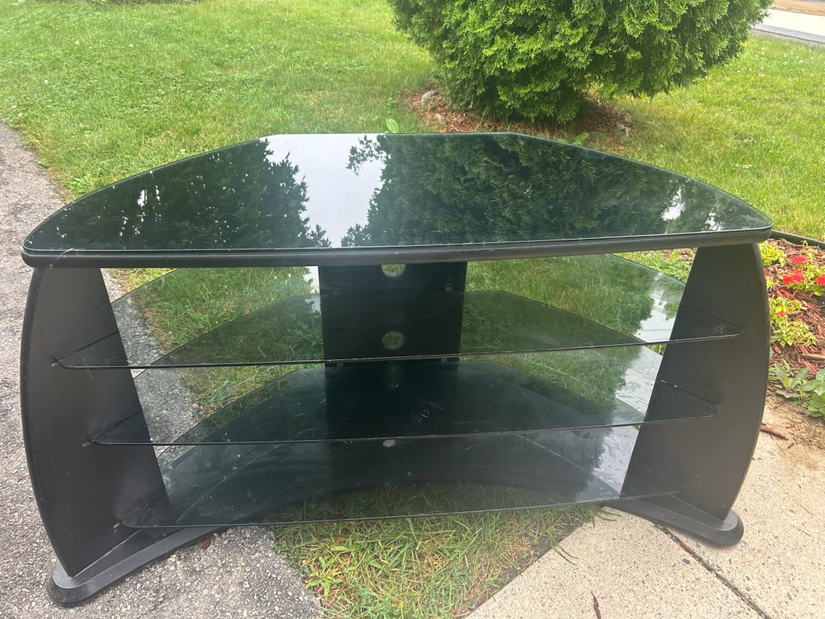 Black Glass TV Stand