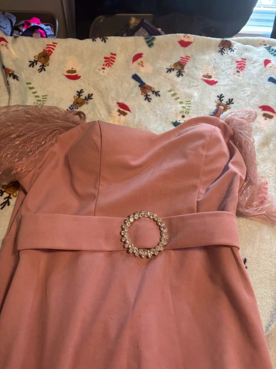 Pink Lace Trimmed Maxi Dress - photo 2