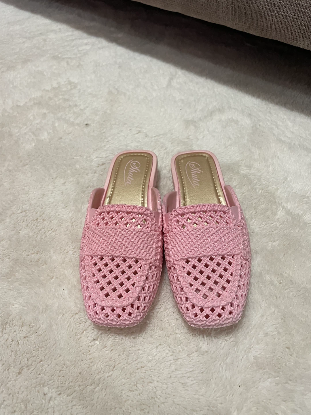 Kids Pink Mules Slip-on Flats