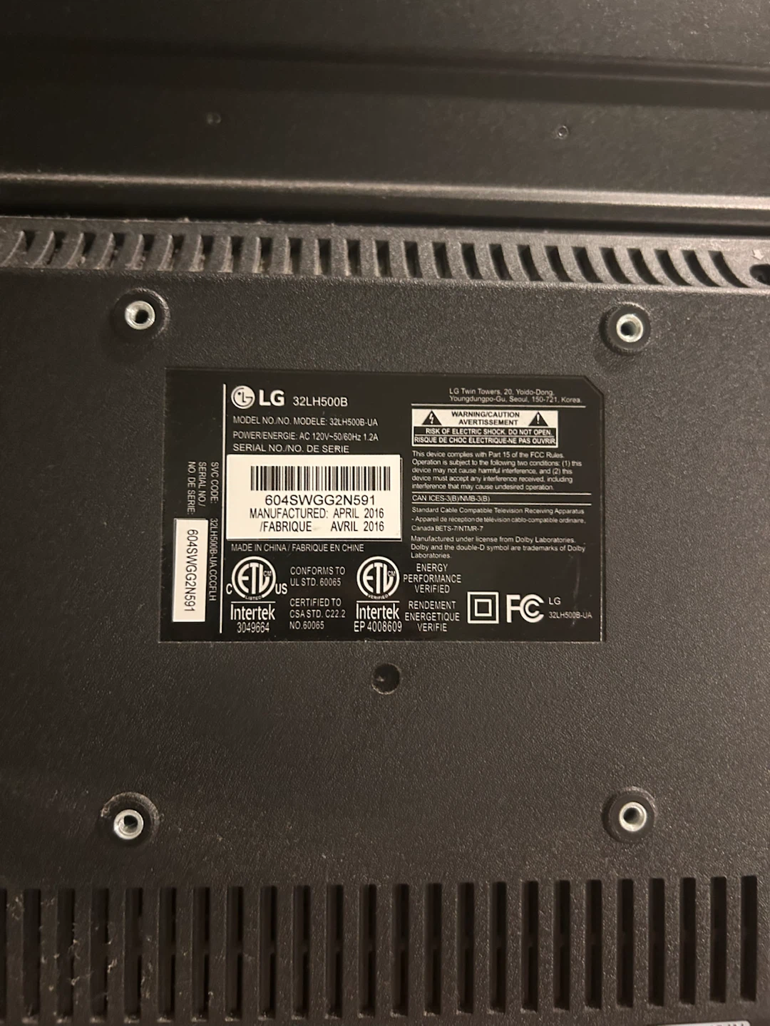 LG TV LG 32-inch LED TV 32LH500B - photo 2