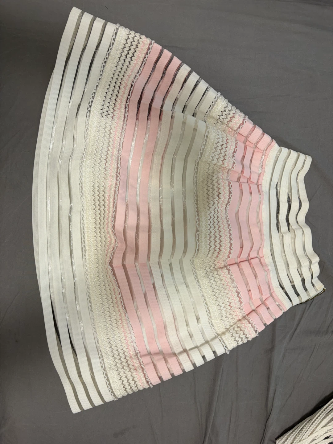 EKLE White and Pink Striped Dress - Size Medium