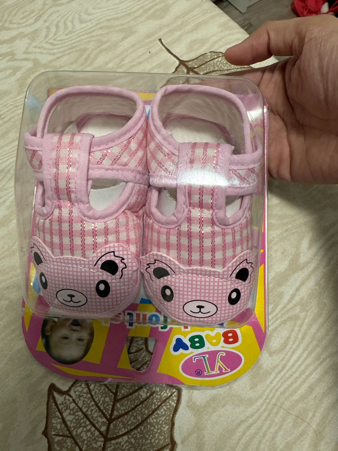 YL Baby Pink Bear Crib Shoes - photo 2
