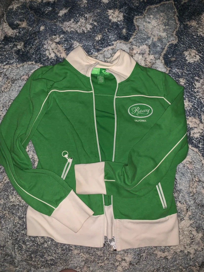 Vintage Green Roxy Zip up Jacket