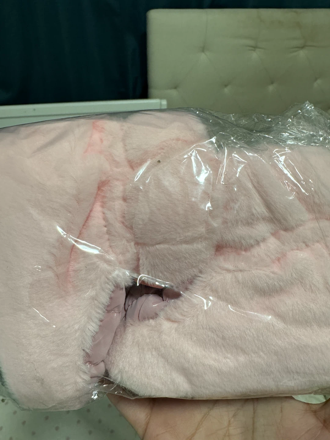 Pink Faux Fur Baby Slippers - photo 2