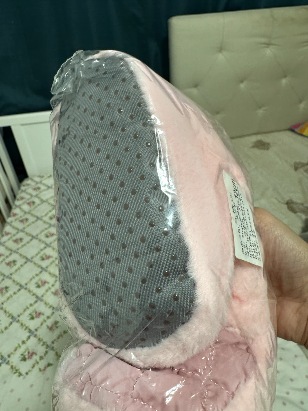 Pink Faux Fur Baby Slippers - photo 4