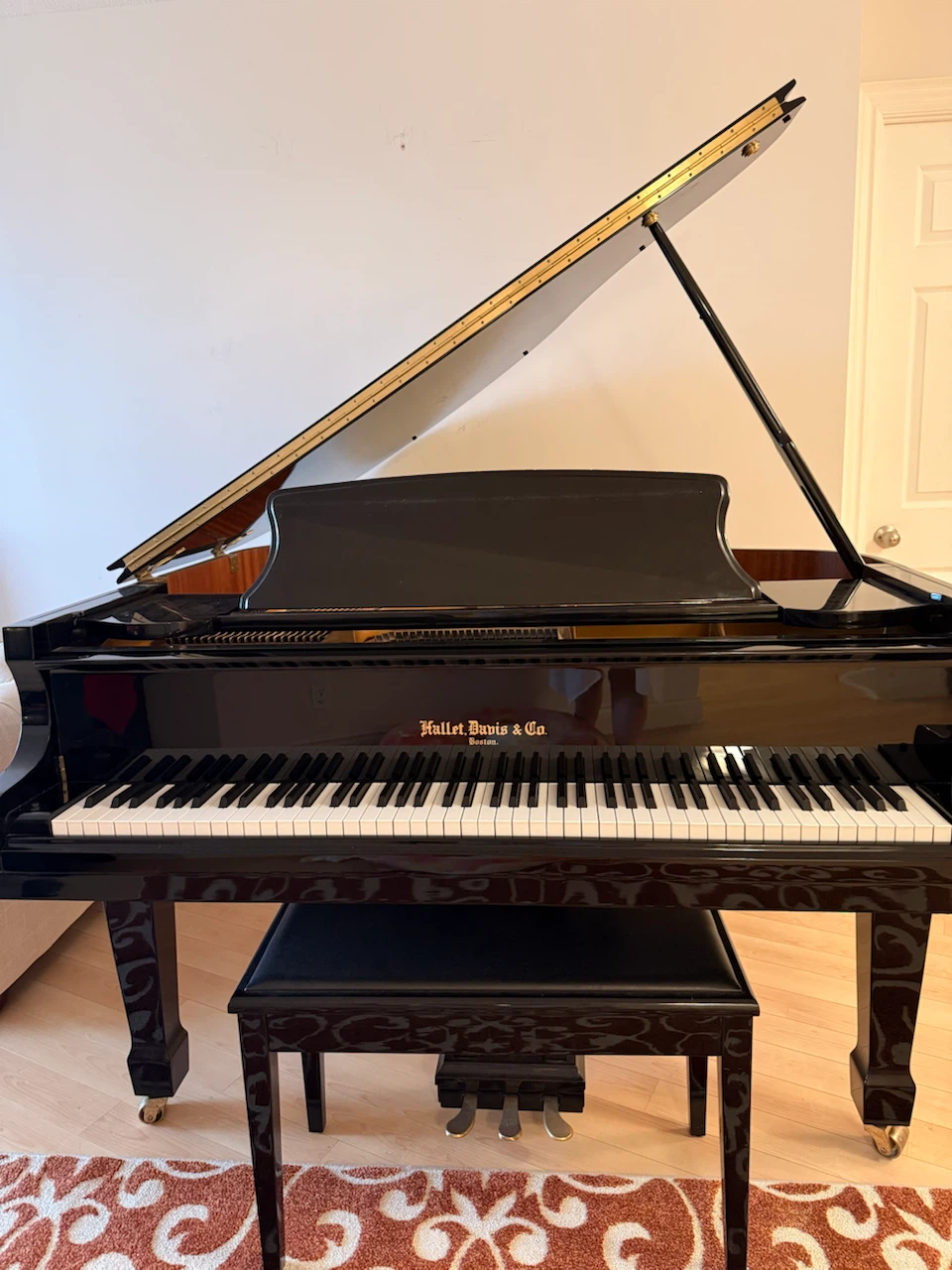 like NEW Hallet, Davis & Co. polished ebony baby grand piano