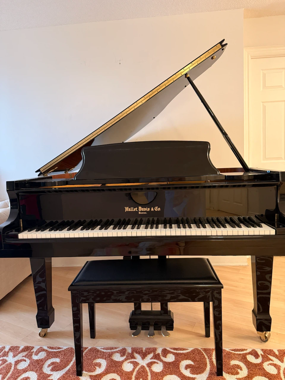 like NEW Hallet, Davis & Co. polished ebony baby grand piano - photo 2