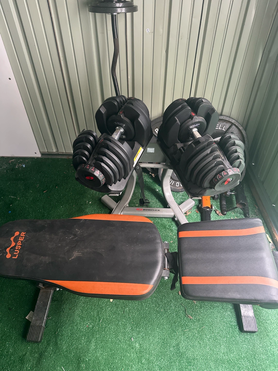 Bowflex SelectTech Adjustable Dumbbells and Lusper Weight Bench