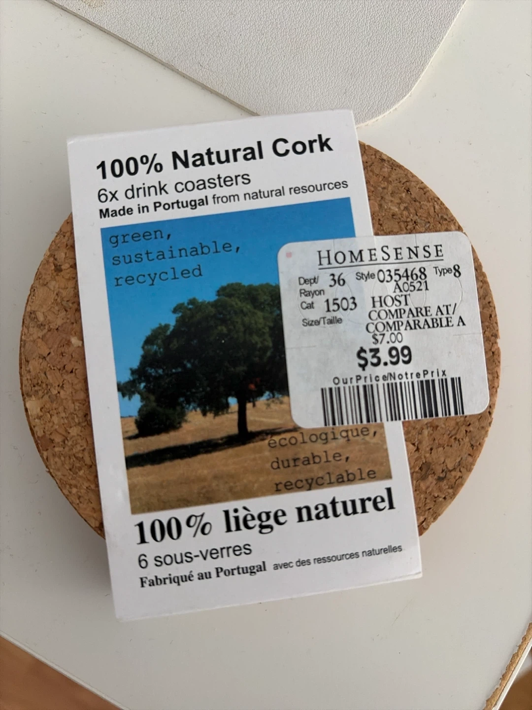 Cork Drink Coasters (6x)