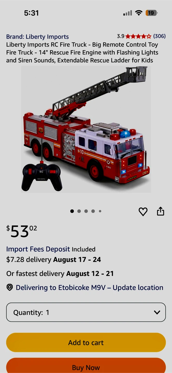 Liberty Imports RC Fire Truck Toy - photo 2