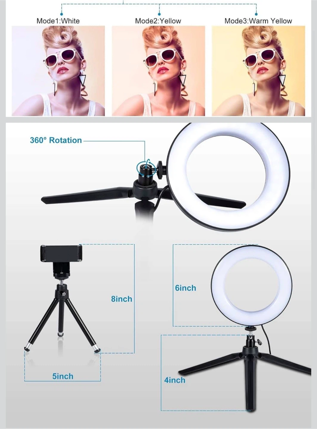 BRAND NEW!!! MACTREM 6" Small Ring Light with Stand - photo 3