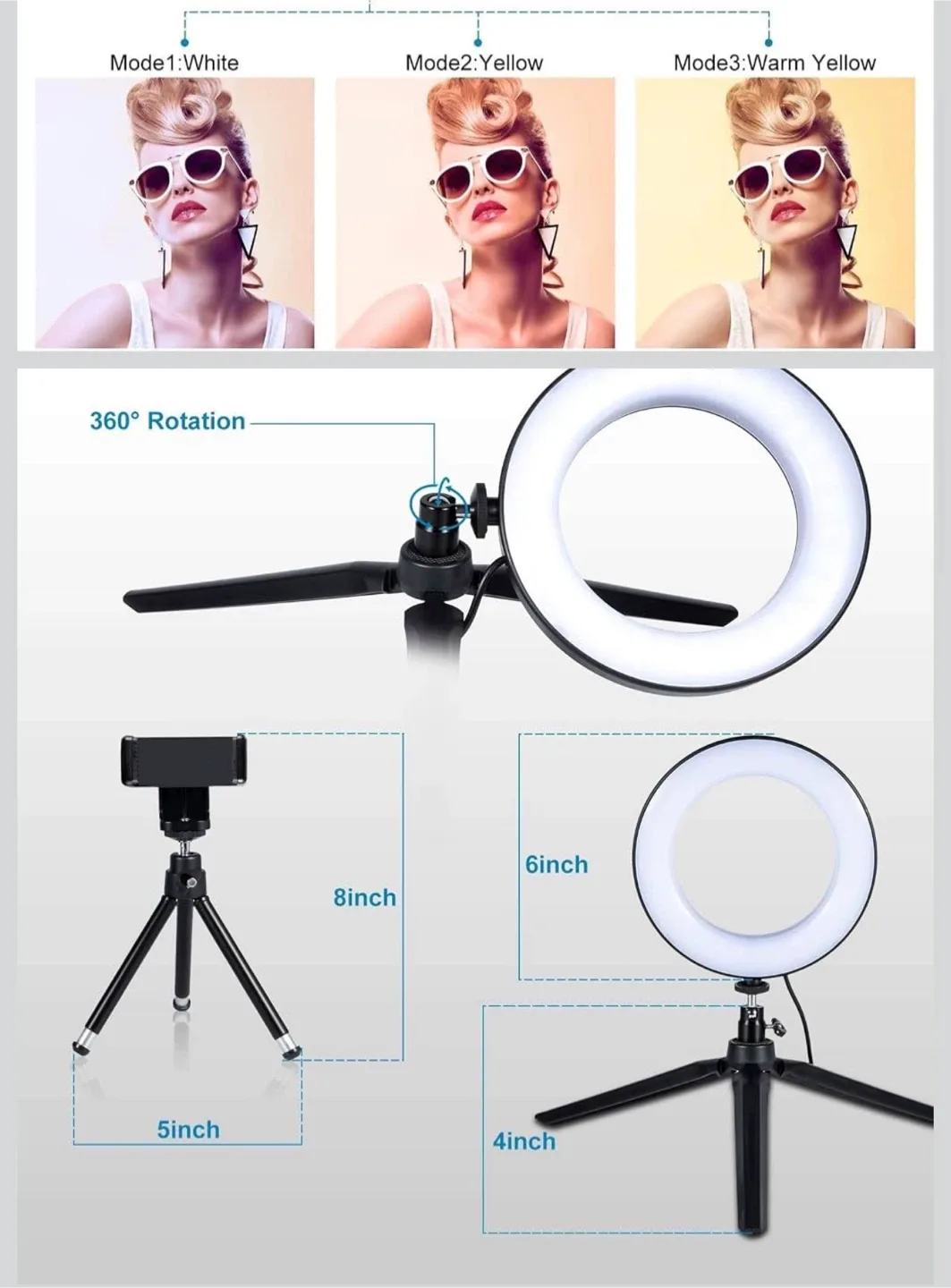 BRAND NEW!!! MACTREM 6" Small Ring Light with Stand - photo 3