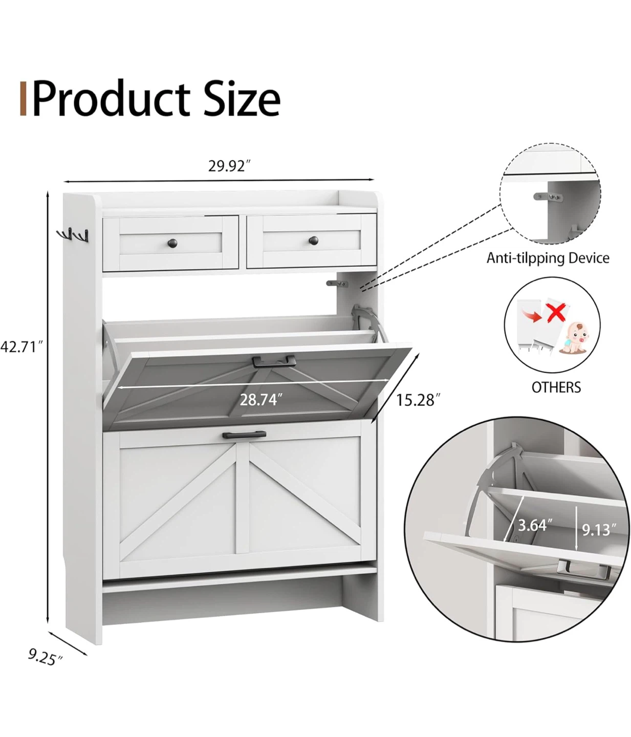 Shoe Storage Cabinet for Entryway - photo 2