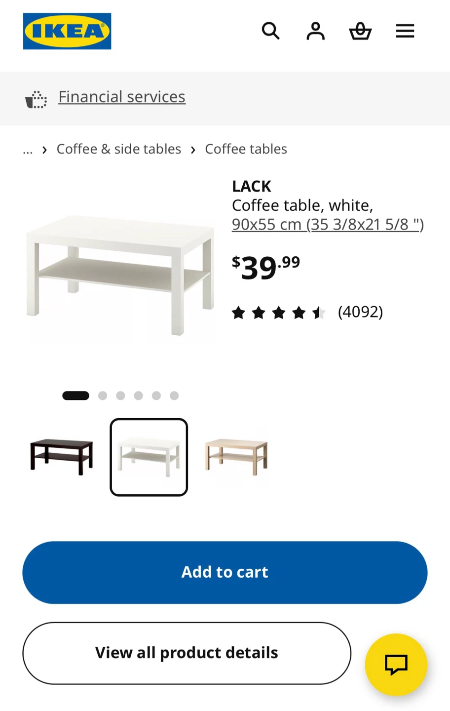 IKEA LACK Coffee Table - White - photo 4