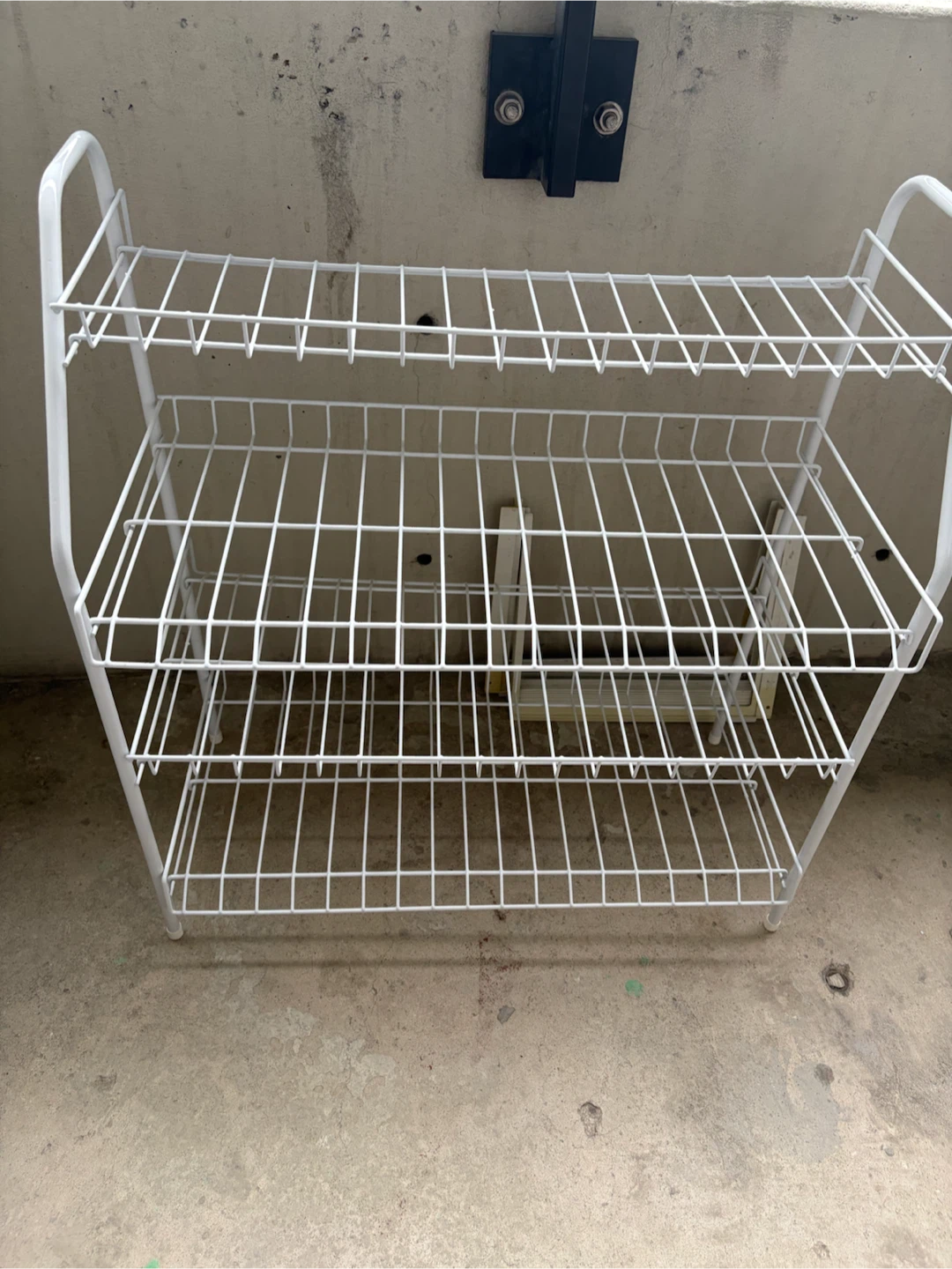 White 3-Tier Wire Shoe Rack