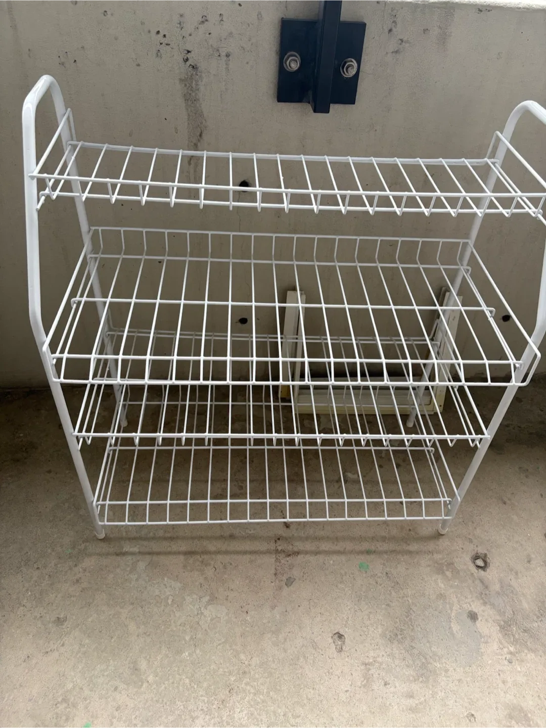 White 3-Tier Wire Shoe Rack