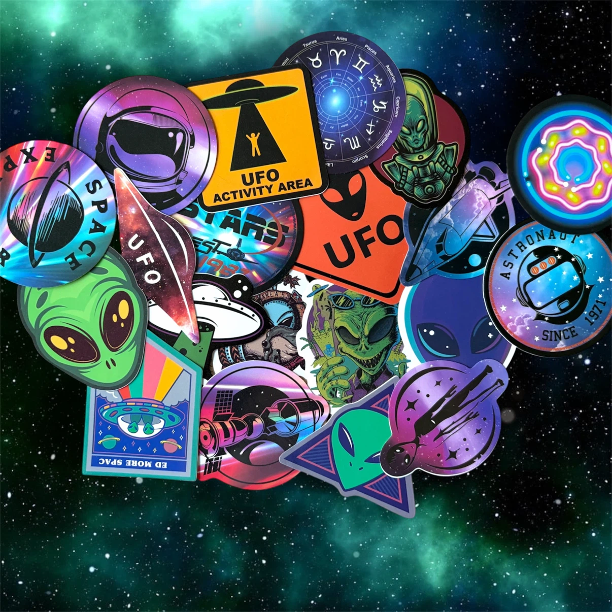 Space and UFO Stickers (Pack)