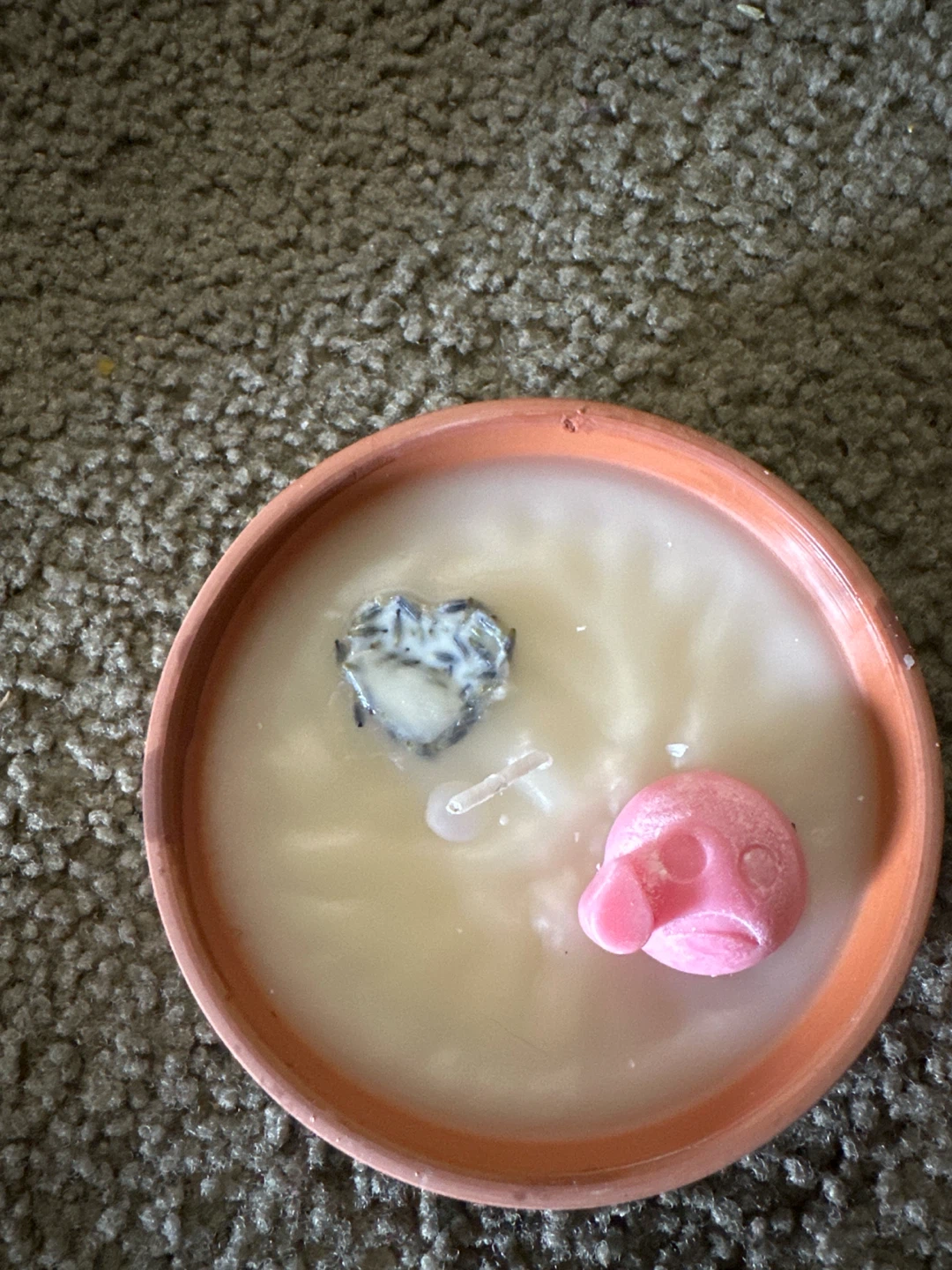 Handmade Ceramic Pot Candles with Pink Charms - photo 5