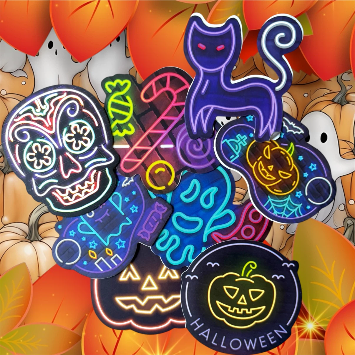 Halloween Neon Sign Stickers