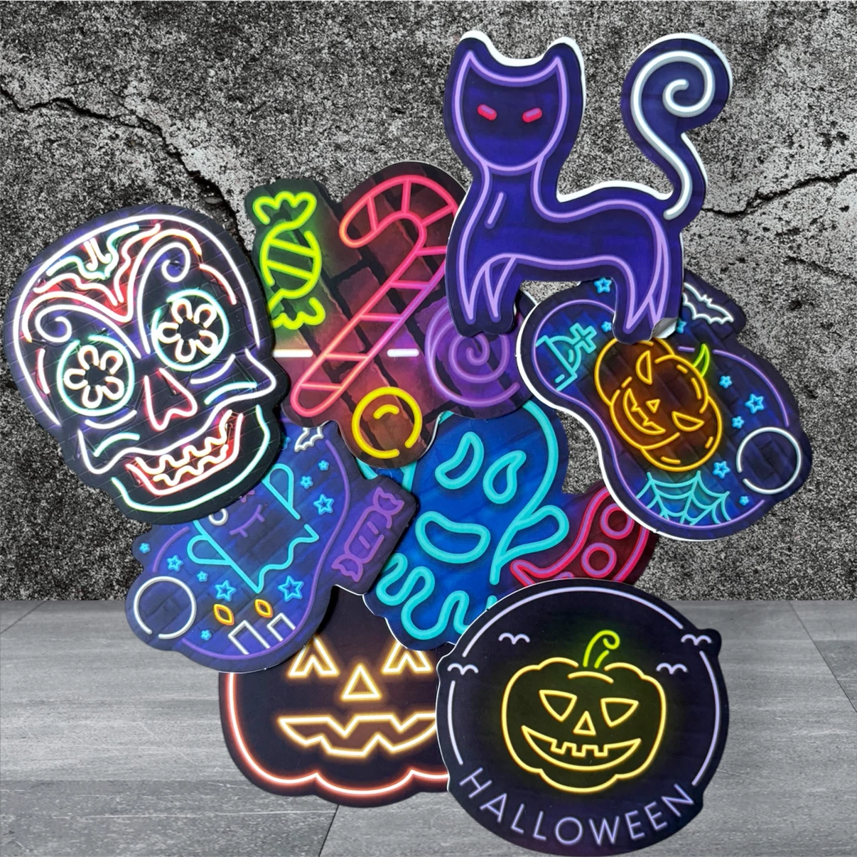 Halloween Neon Sign Stickers - photo 2
