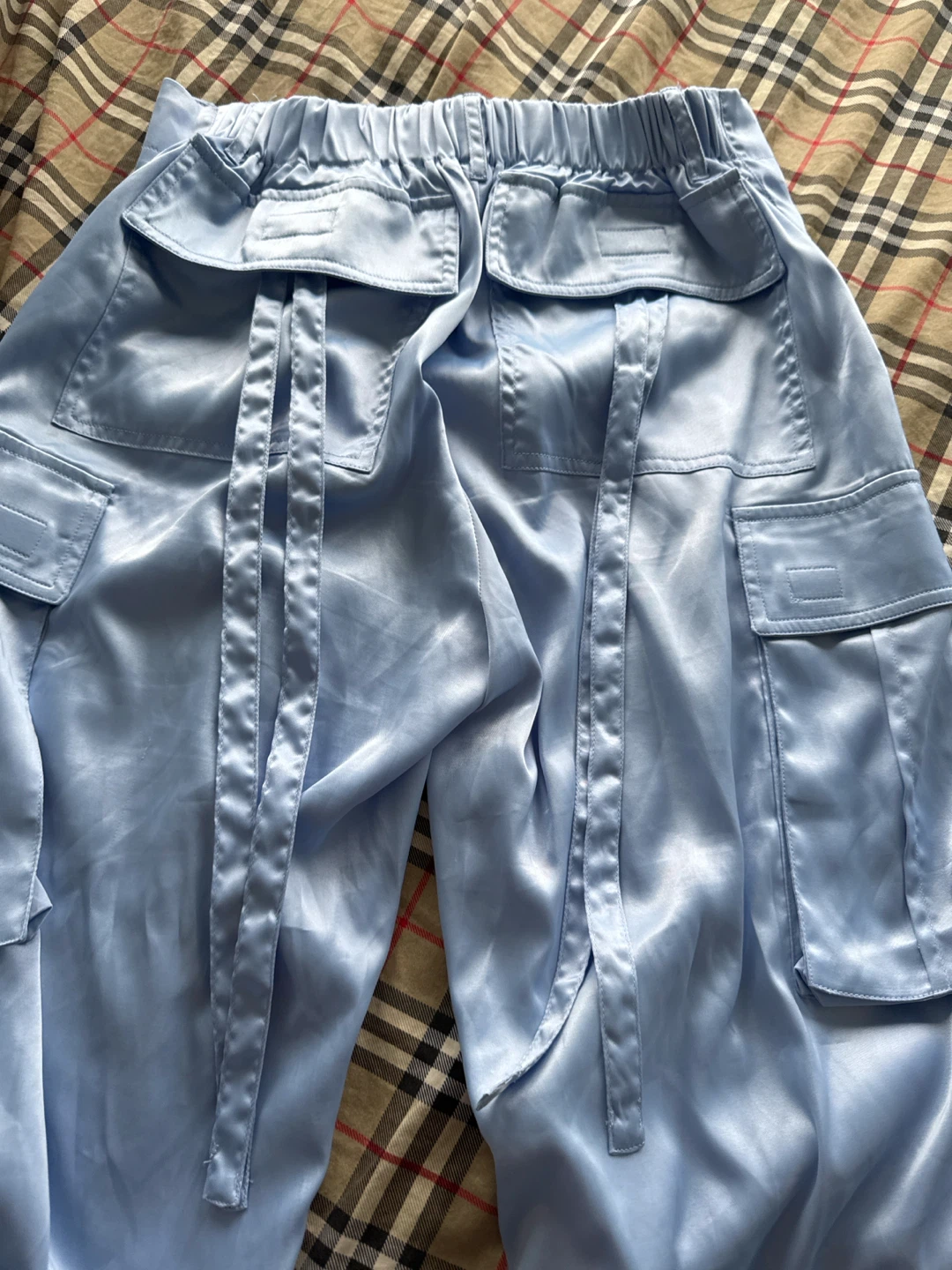 4MUGGLE Blue Satin Cargo Pants Size M - photo 5