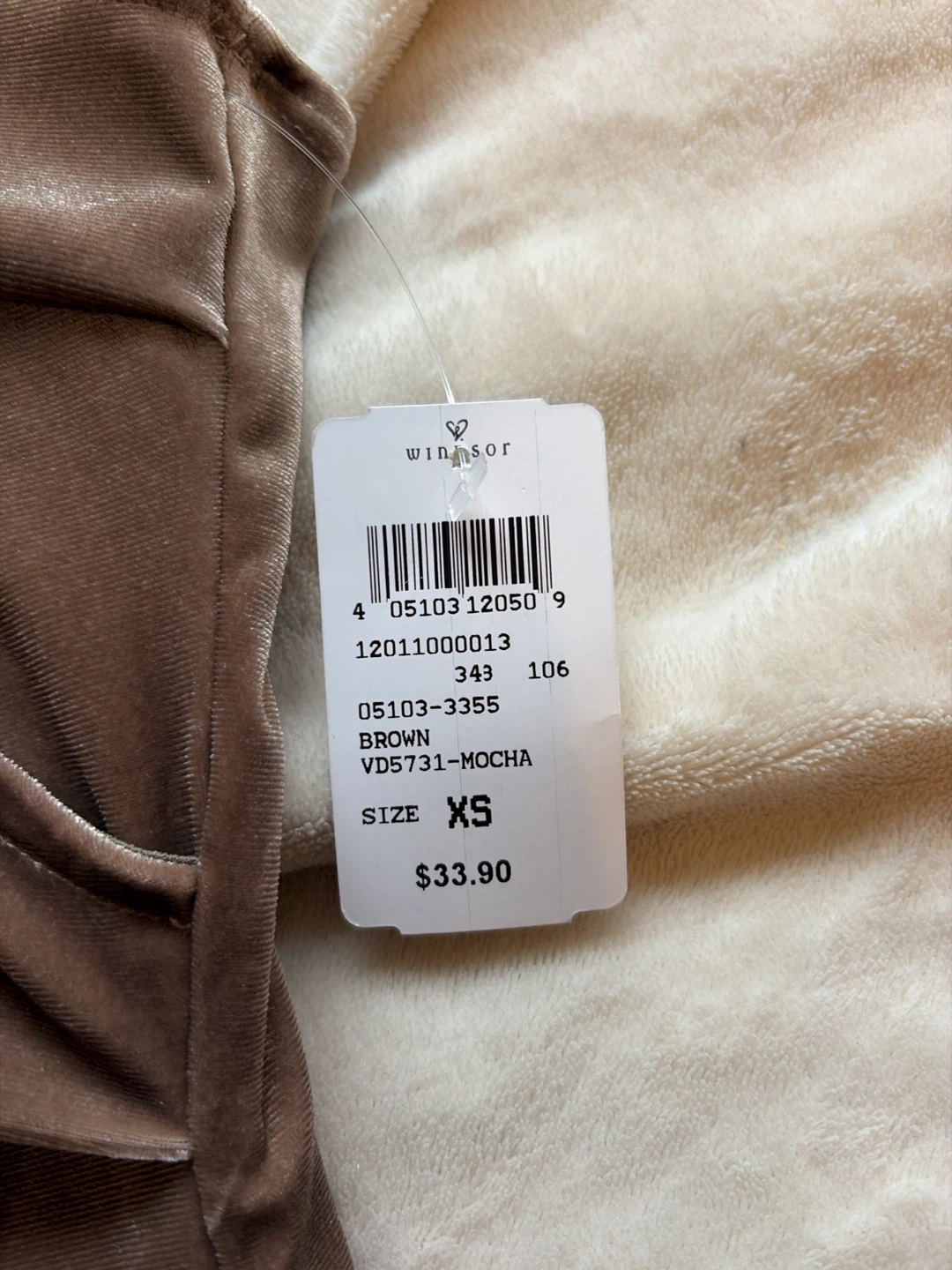 Windsor Velvet Ruched Mini Dress - Brown XS - photo 2