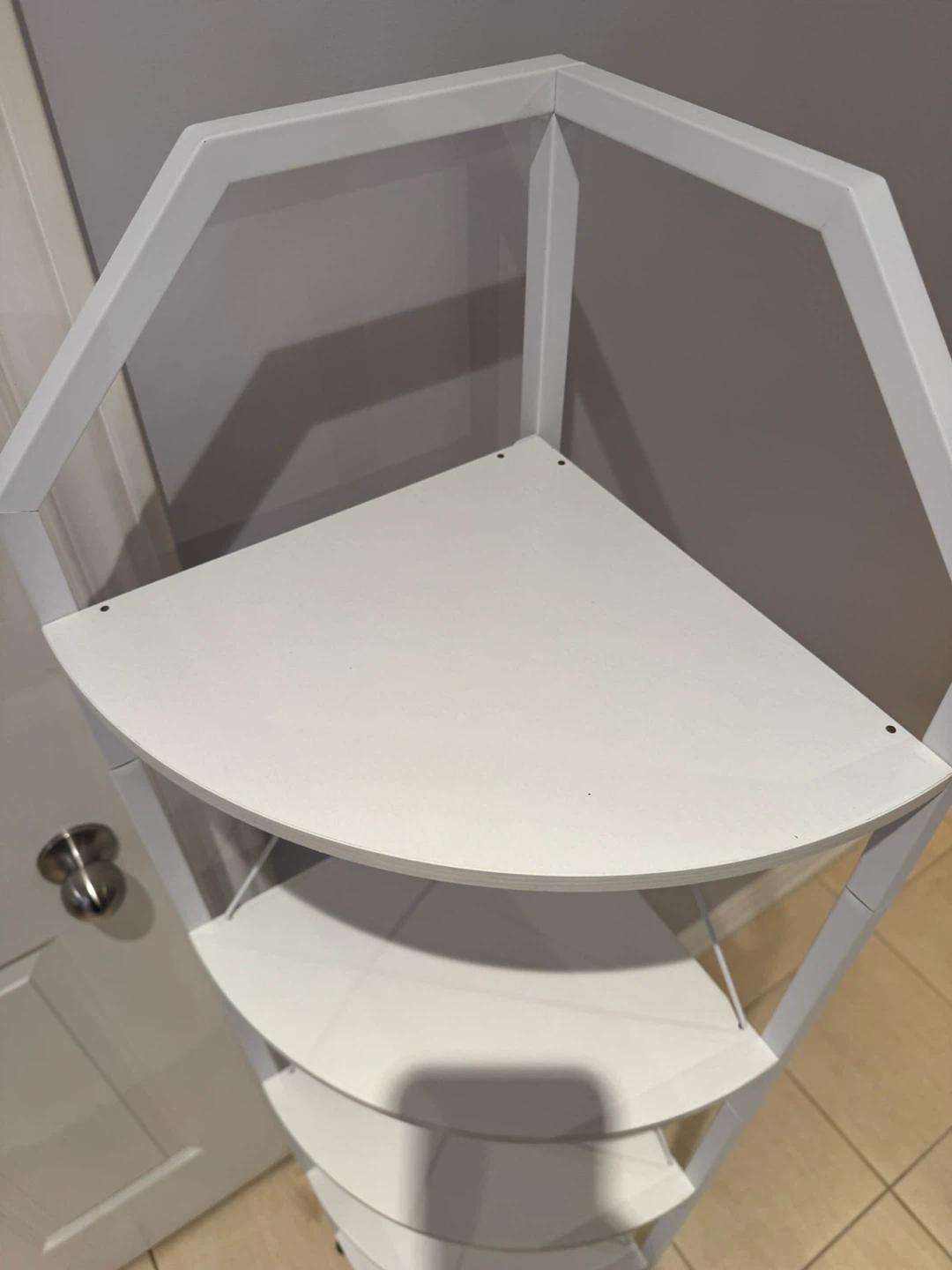 White 5-Tier Corner Shelf Unit