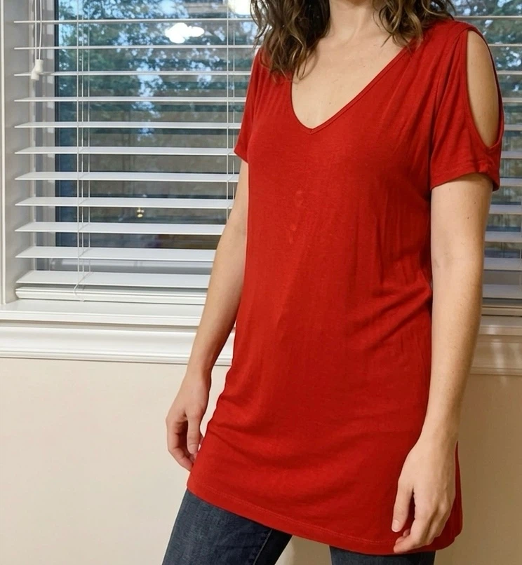 Red Off the Shoulder Top