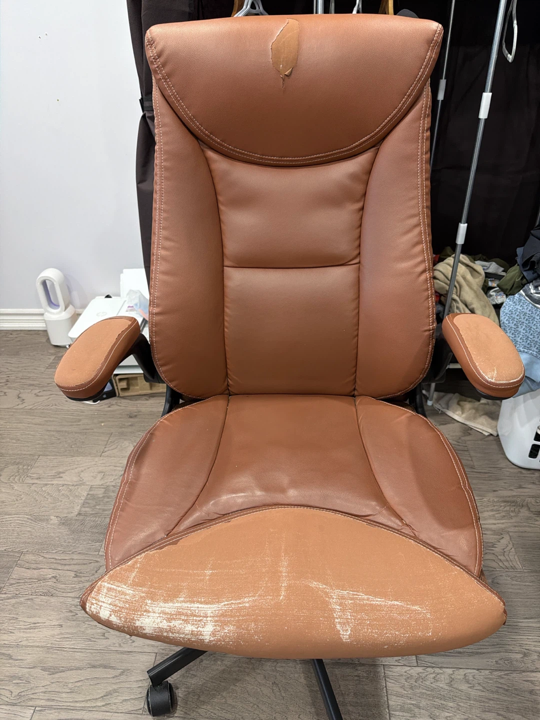 Brown Faux Leather Office Chair