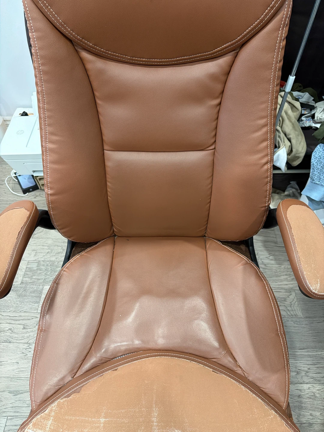 Brown Faux Leather Office Chair - photo 2