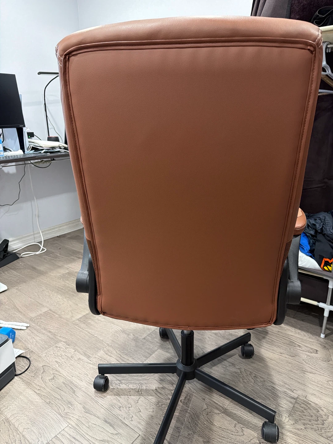 Brown Faux Leather Office Chair - photo 4
