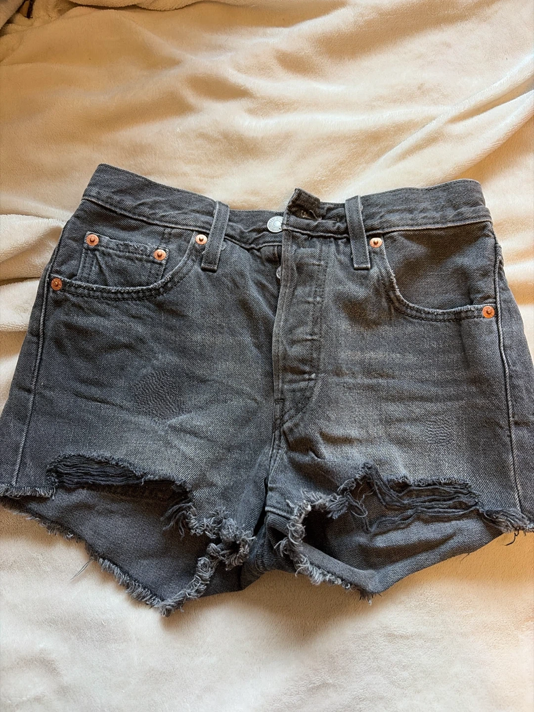 Levi's 501 Denim Shorts Women's Size 24 Black