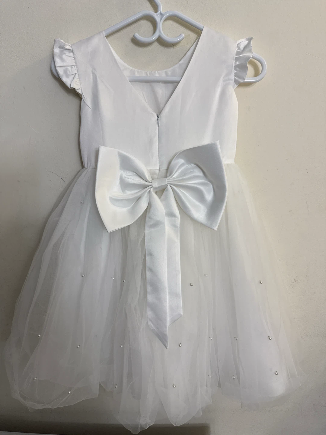 White Flower Girl Dress with Pearls 8Y - photo 2