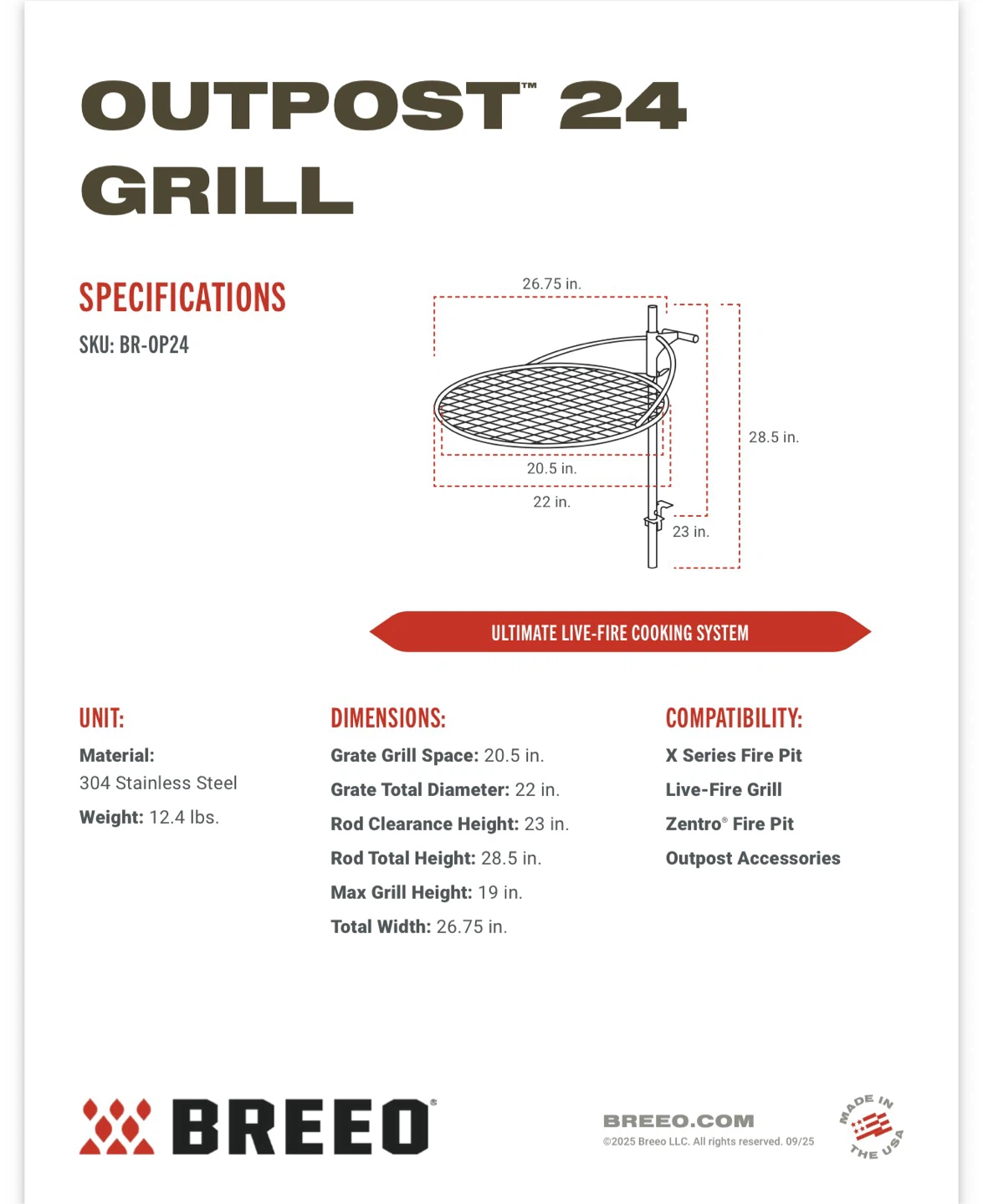NEW • BREEO Outpost Portable Fire Ring Grill X24  (NWT) 🌟 - photo 5