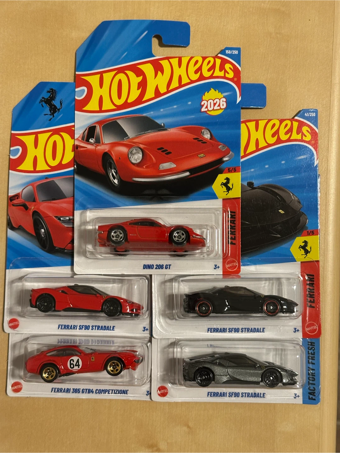 Hot Wheels Ferrari Diecast Cars (Set of 5)