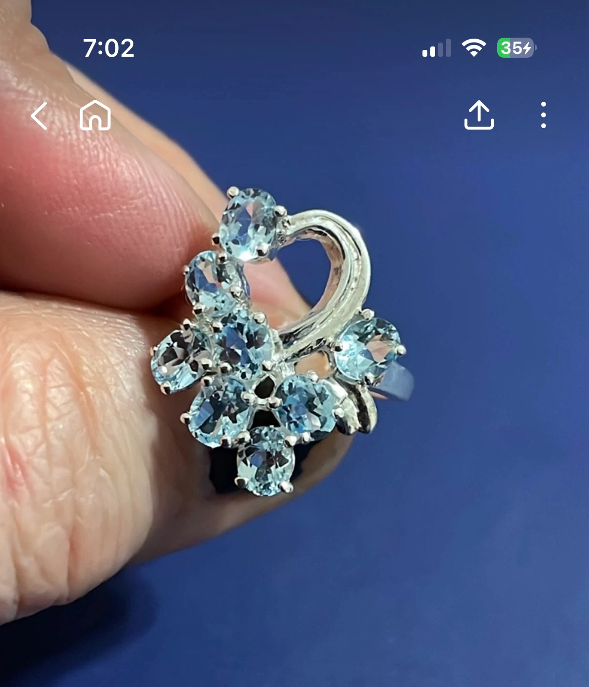 Genuine Topaz’s/Swan design/925 Sterling Silver