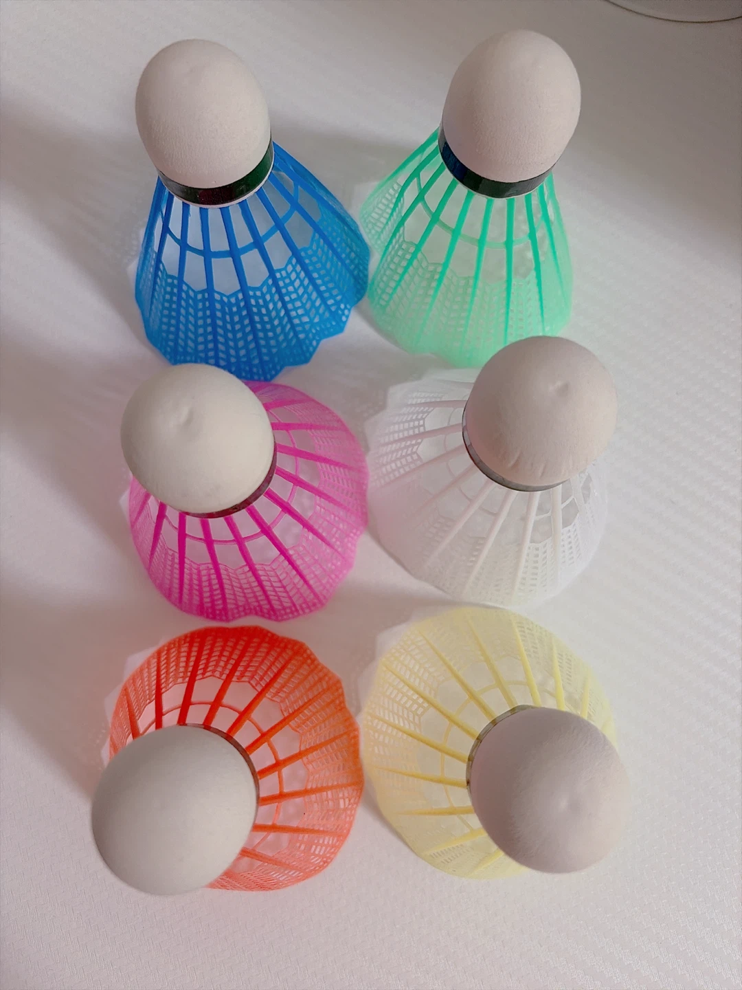 Assorted Color Badminton Shuttlecocks (Set of 6)