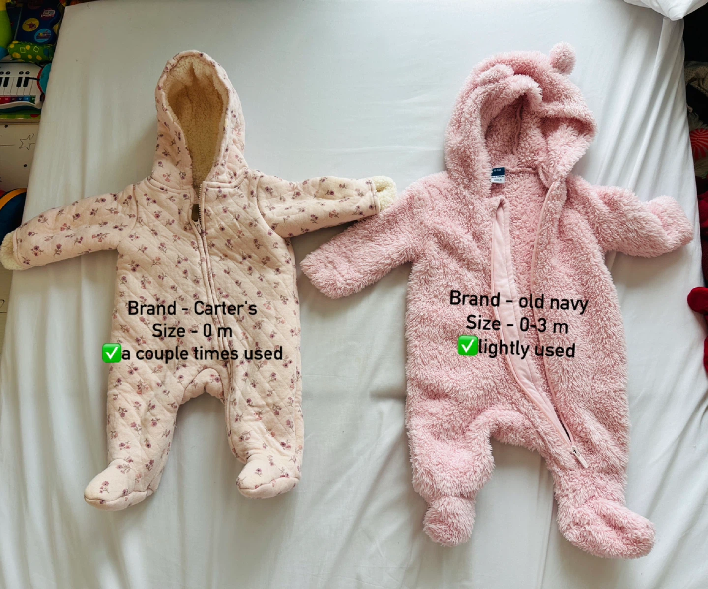 Carter's & Old Navy Baby Snowsuits (2 pcs)