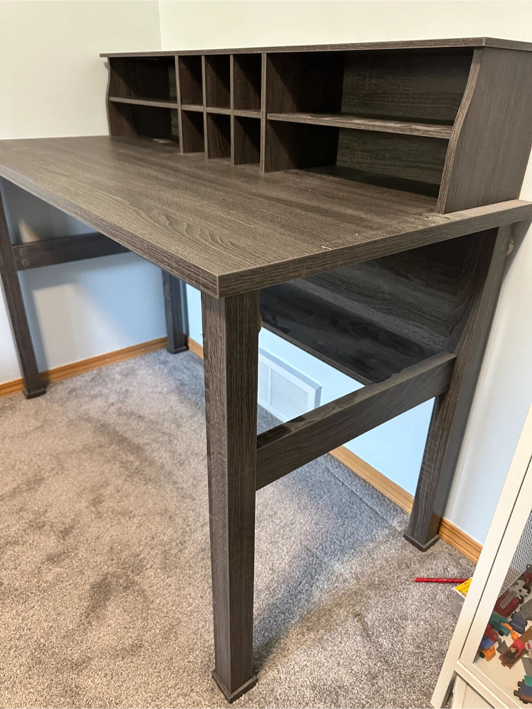 Dark Wood Desk with Hutch - photo 2