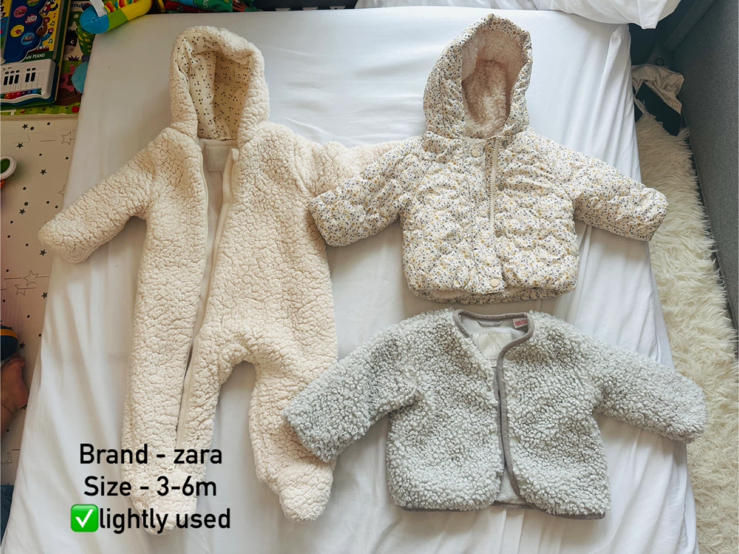 Zara Baby Snowsuit, Jacket, and Cardigan
