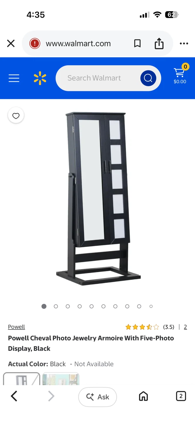 Powell Cheval Photo Jewelry Armoire with Five-Photo Display - photo 2