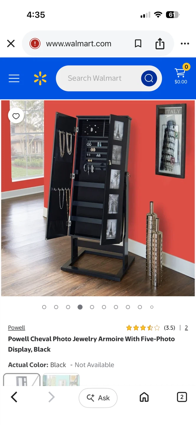 Powell Cheval Photo Jewelry Armoire with Five-Photo Display - photo 3