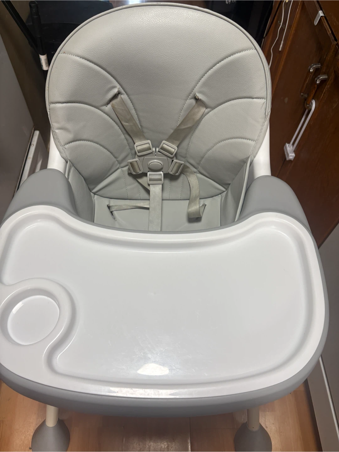 Grey and White Baby High Chair
