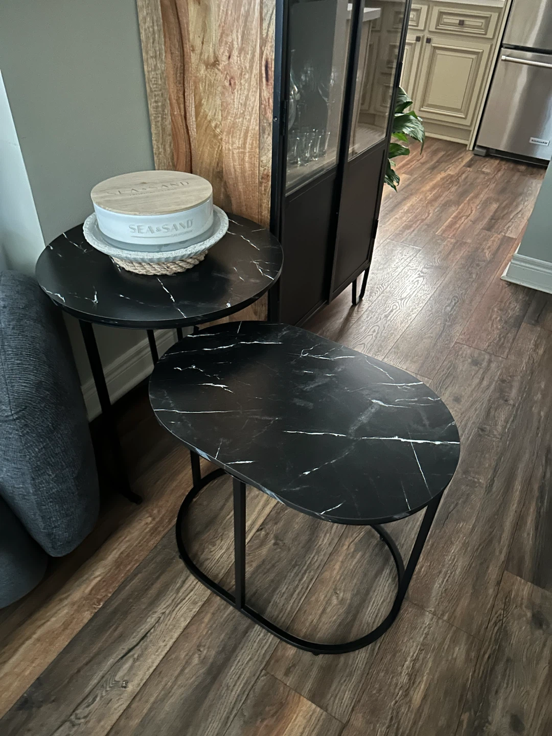 Nesting Side Tables - Black Marble Effect - photo 3