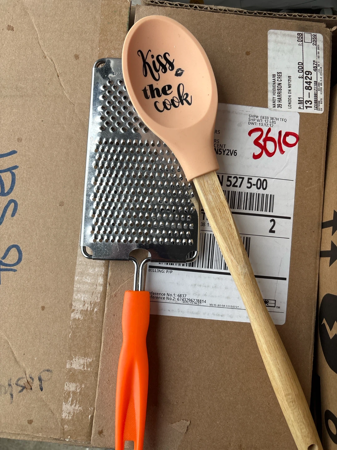 Kitchen Utensil Set: Grater and Spoon