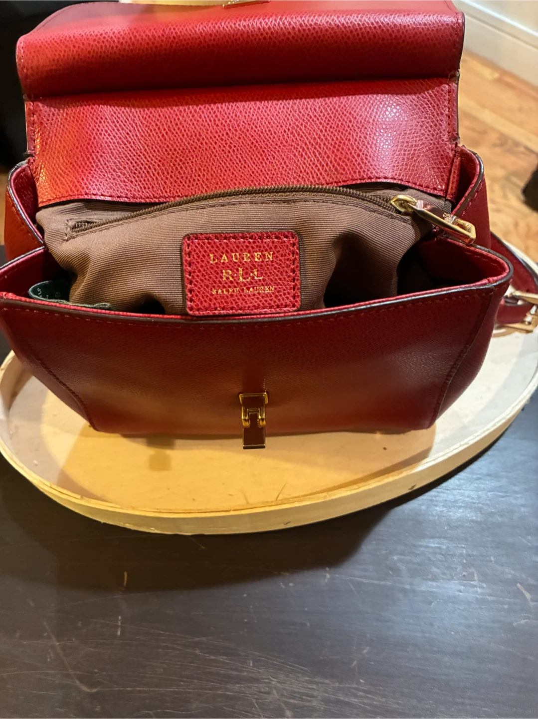 Ralph Lauren RLL Red Leather Crossbody Bag - photo 2