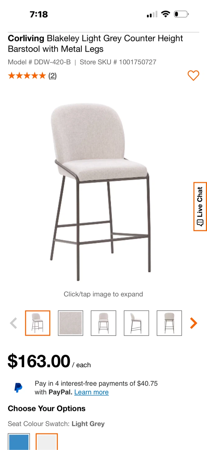 Three Counter Height Barstool – Excellent Condition